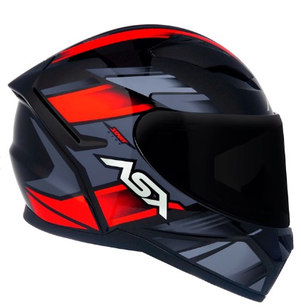 CAPACETE ASX CITY START BRILHO PRETO/VERMELHO/CINZA 58/M