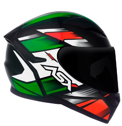 CAPACETE ASX CITY START BRILHO PRETO/VERMELHO/VERDE 60/L