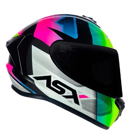 CAPACETE ASX DRAKEN STRIKER BRILHO PRETO/AMARELO/ROSA 58/M