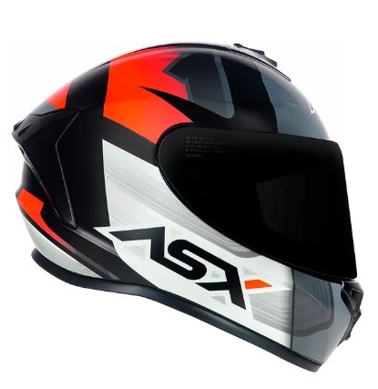 CAPACETE ASX DRAKEN STRIKER FOSCO PRETO/GRAFITE/VERMELHO 62/XL