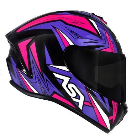CAPACETE ASX DRAKEN VECTOR BRILHO PRETO/LILAS/ROSA 56/S