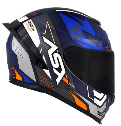 CAPACETE ASX EAGLE RACING DIAGON FOSCO AZUL/AZUL/BRANCO 58/M