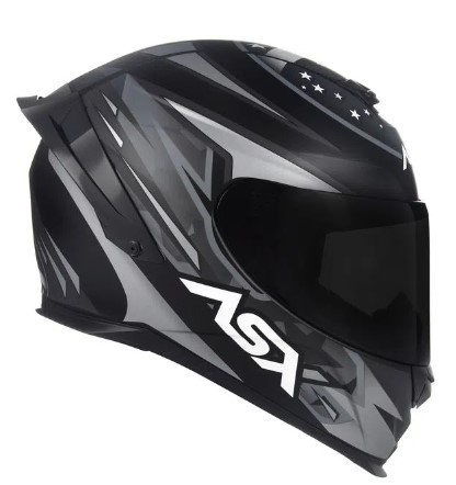 CAPACETE ASX EAGLE RACING PATRIOT FOSCO PRETO/GRAFITE/PRATA 58/M