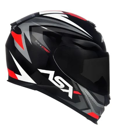 CAPACETE ASX EAGLE STREET BRILHO PRETO/GRAFITE/BRANCO 58/M