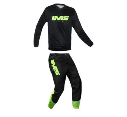 CONJUNTO IMS MX INFANTIL PRETO/FLUOR T.12