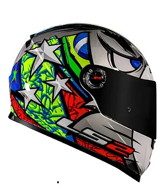 CAPACETE LS2 FF358 ALEX BARROS REPLICA SILVER 58/M