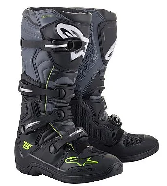 BOTA ALPINESTARS TECH 5 PRETO CINZA AMARELO FLUO 07  EAN  8059175884443