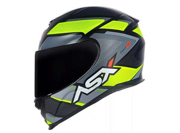 CAPACETE ASX EAGLE FAST FOSCO PRETO/AMARELO/CINZA 60/L