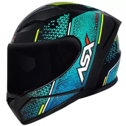 CAPACETE ASX CITY STORM BRILHO PRETO/TIFANNY/AMARELO 60/L