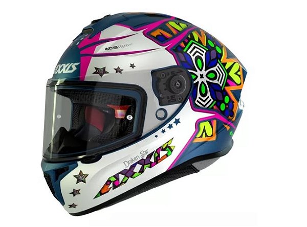 CAPACETE AXXIS SEGMENT STAR C7 - BLUE GLOSS 62