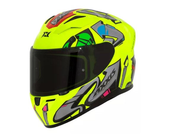 CAPACETE AXXIS SEGMENT ARROWS C13 - YELLOW FLUOR GLOSS 58