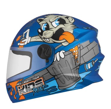CAPACETE TORK LIBERTY FOUR KIDS PAINT AZUL FOSCO 54