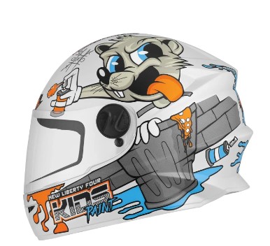 CAPACETE TORK LIBERTY FOUR KIDS PAINT BRANCO FOSCO 54