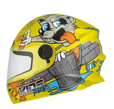 CAPACETE TORK LIBERTY FOUR KIDS PAINT AMARELO FOSCO 54
