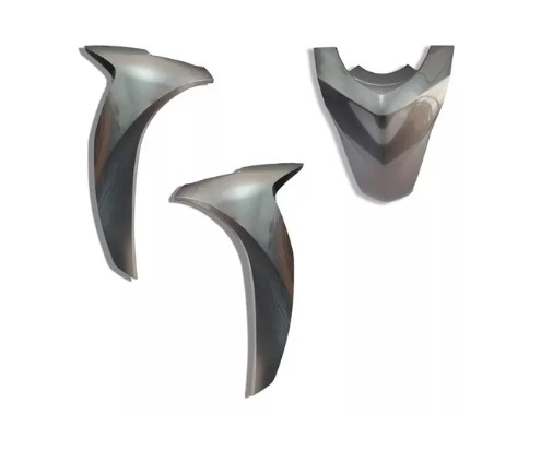 CARENAGEM FRONTAL BIZ 125 23 CINZA PRATA PAULISTA (C.CINZA CROW) 3PCS