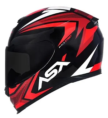 CAPACETE ASX EAGLE STREET BRILHO PRETO/VERMELHO/BRANCO 62/XL