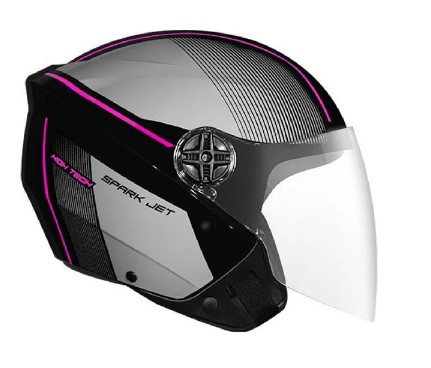 CAPACETE EBF SPARK JET VOLT 56 PFO/ROSA