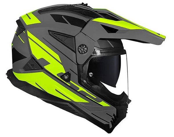 CAPACETE LS2 MX702 PIONEER II NAMIB MATTE GREY/HV-YLW 58/M