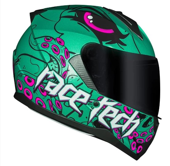 CAPACETE RACE TECH SECTOR KRAKEN GREEN/PINK 58/M