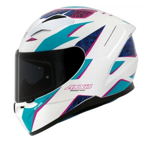 CAPACETE AXXIS SEGMENT STUNT A7 - BLUE/WHITE GLOSS 58