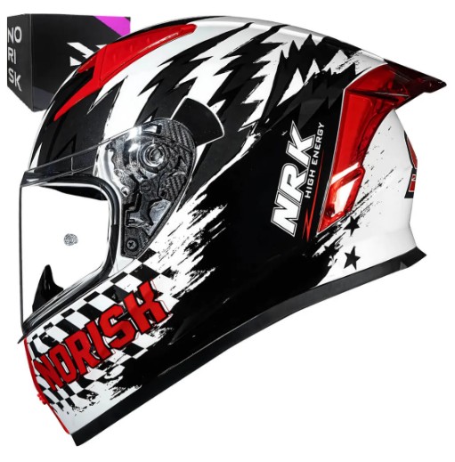 CAPACETE NORISK FLOW DAYTONA WHT/RED 60/L