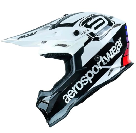 CAPACETE ASW FUSION 2.0 RELAY BRANCO PRETO ROXO 58  EAN  7908377169692