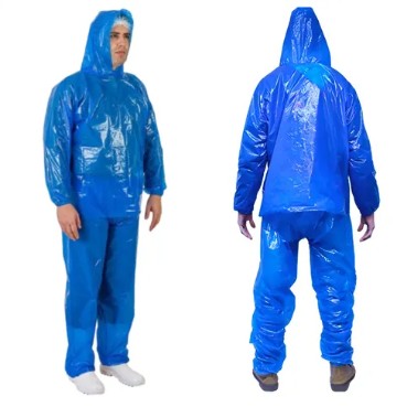 CAPA DE CHUVA TRANSPARENTE AZUL