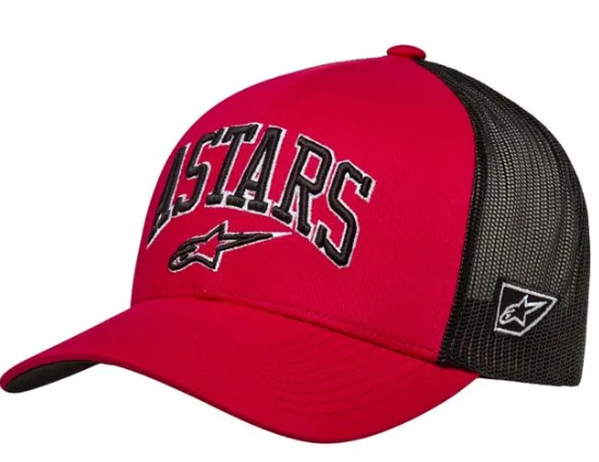 BONE ALPINESTARS DUNKER TRUCKER VERMELHO PRETO EAN 8059347337715