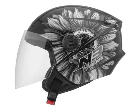 CAPACETE TORK NEW LIBERTY THREE SUNFLOWER PT/CZ 58