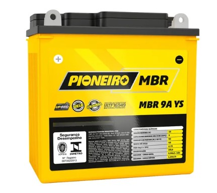 BATERIA PIONEIRO YES/INTRUDER 125/GSR125 150/VBLADE 250 MBR 9A YS