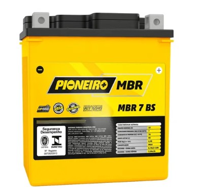 BATERIA TWISTER/ELITE/TORNADO/FALCON/TITAN150..08/BIZ125..08/CB 300/FAZER/LANDER/HORNET...07/MT 03 16... LEAD 110 MBR 7 BS