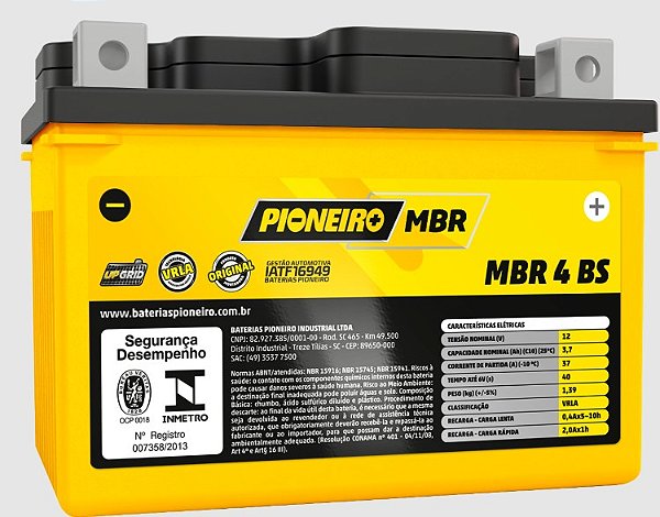 BATERIA PIONEIRO BIZ100 ES...03/TITAN125KS 00/04/TTR125/JOG 50/JONNY 50 MBR 4 BS