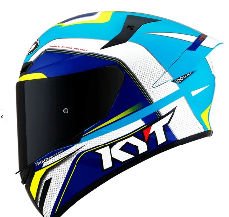 CAPACETE KYT TT-COURSE GRAND PRIX WHITE/BLUE S