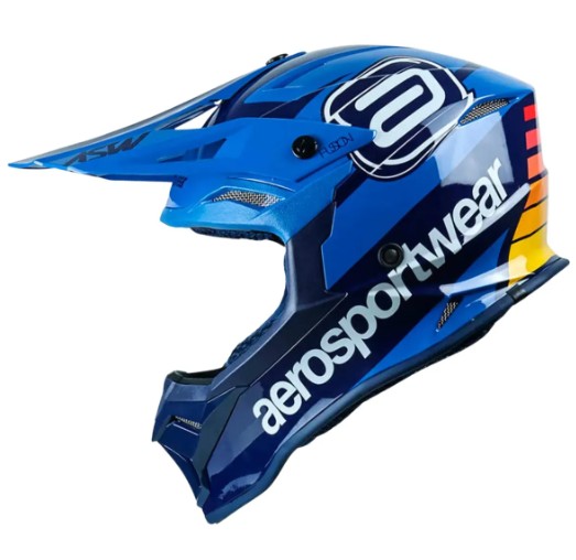 CAPACETE ASW FUSION 2.0 RELAY AZUL MARINHO LARANJA 58  EAN  7908377169753