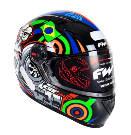 CAPACETE FW3 GT TURBO PRETO 58