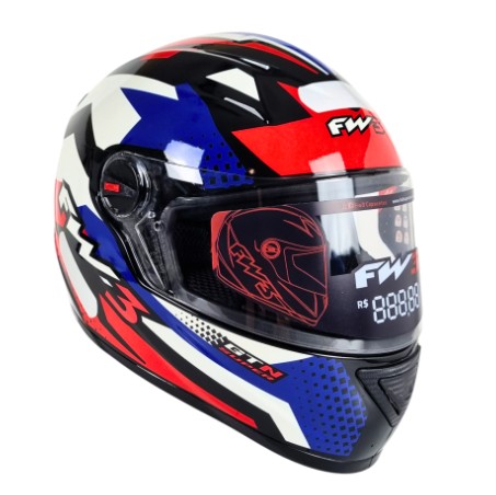 CAPACETE FW3 GTN SUPER VERMELHO AZUL BRANCO 58
