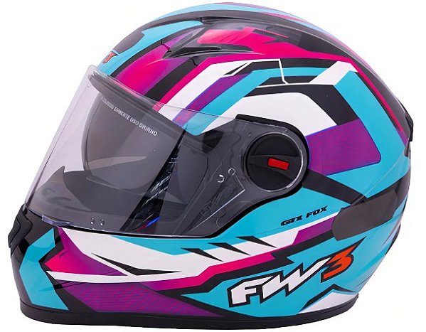 CAPACETE FW3 GTX FOX AZUL TIFFANNY 56