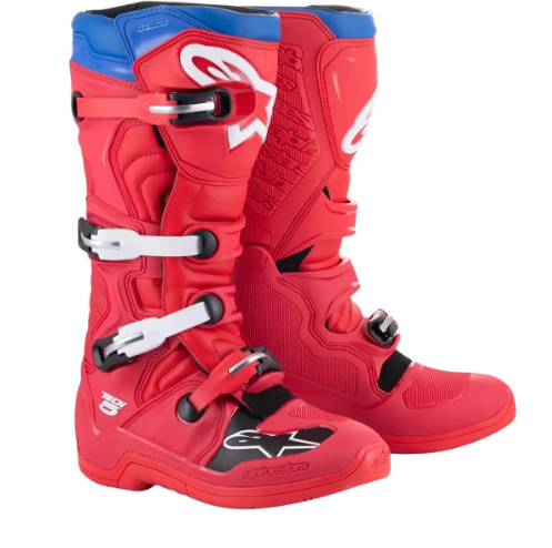 BOTA ALPINESTARS TECH 5 VERMELHO BRIGHT AZUL ALPINE 10 EAN 8059347199351