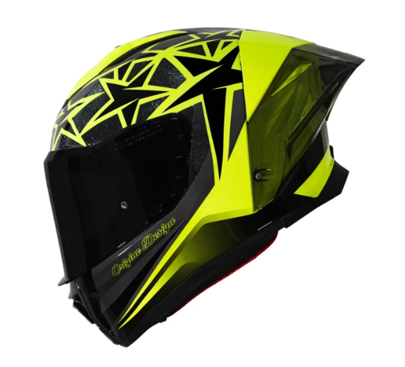 CAPACETE ORIGINE PISTA STAR FLUO YELLOW BLACK GLOSS M