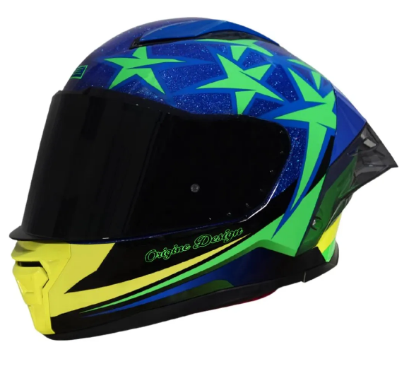 CAPACETE ORIGINE PISTA STAR BRAZIL BLUE GLOSS M