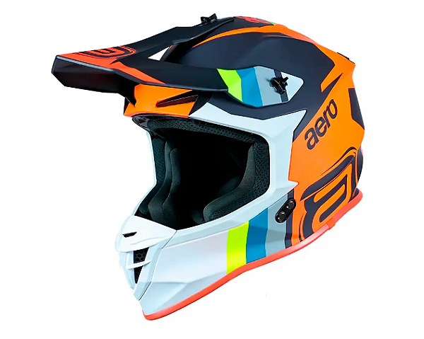 CAPACETE ASW R3 ESSENCE VERDE FLUO LARANJA PRETO AZUL 58 EAN 7908377188679