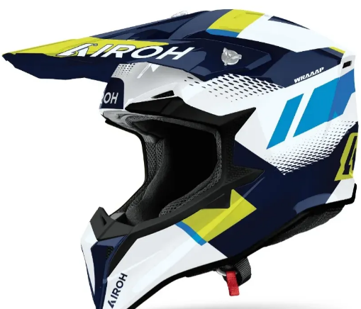 CAPACETE AIROH WRAAAP VISION YELLOW/BLUE GLOSS 58