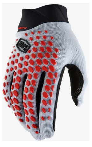 LUVA 100% GEOMATIC GREY/RACER RED M