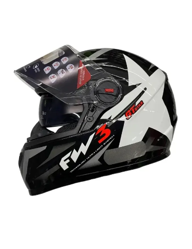 CAPACETE FW3 GTX STAR PRETO BRILHANTE GRAFITE COM PRATA 58