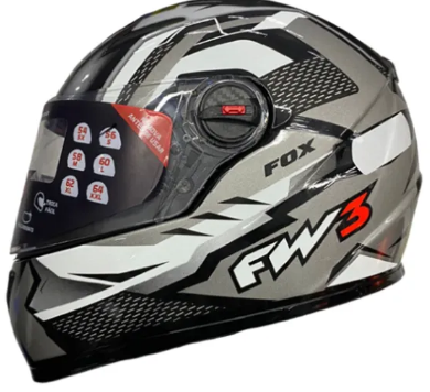 CAPACETE FW3 GTN FOX GRAFITE 58