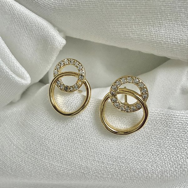 Brinco Elora - Brinco Elos Entrelaçados Com Zircônias