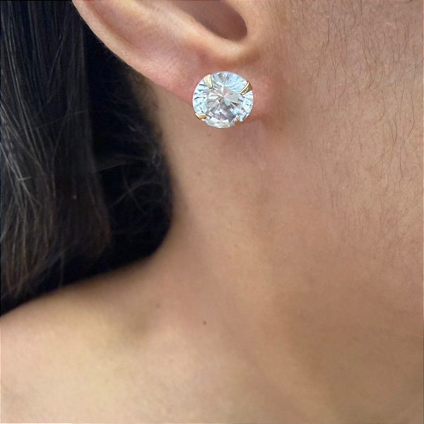 Brinco Luz/ Ponto de Luz Zircônia 10mm