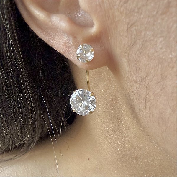 Brinco Ear Jacket Zircônias
