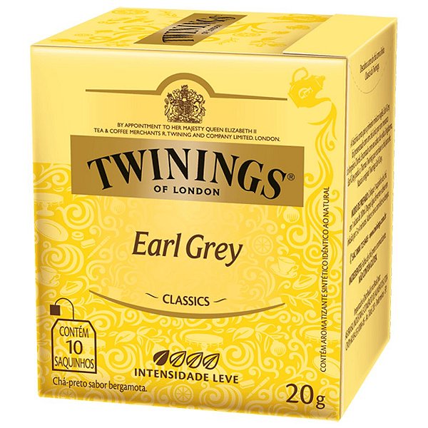 Chá Preto Earl Grey Twinings - 20g / 10 sachês