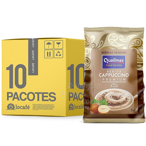 Cappuccino Premium Sabor Avelã Qualimax - 10Kg (10x1Kg)